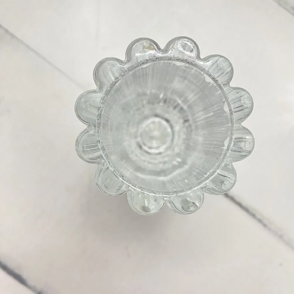 Vintage Pair Ribbed Crystal Glass 4.25
